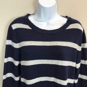 FREE FOR ALL Stripe Crew neck Sz L